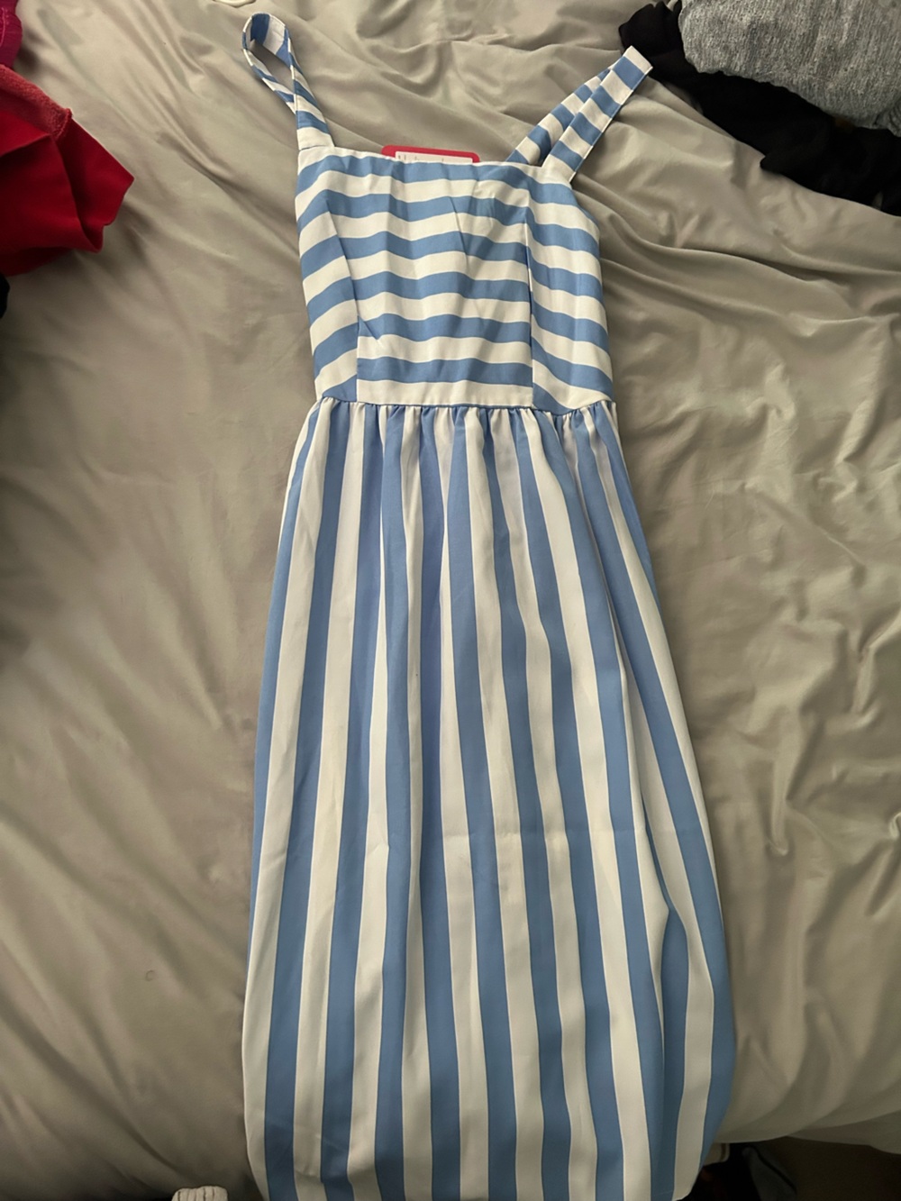 Patpat blue and white striped midi dress
